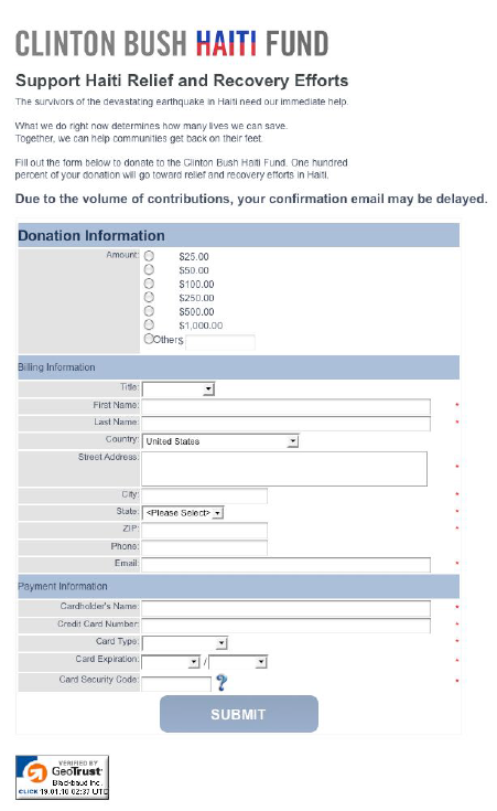 Clinton Bush Haiti Stiftung