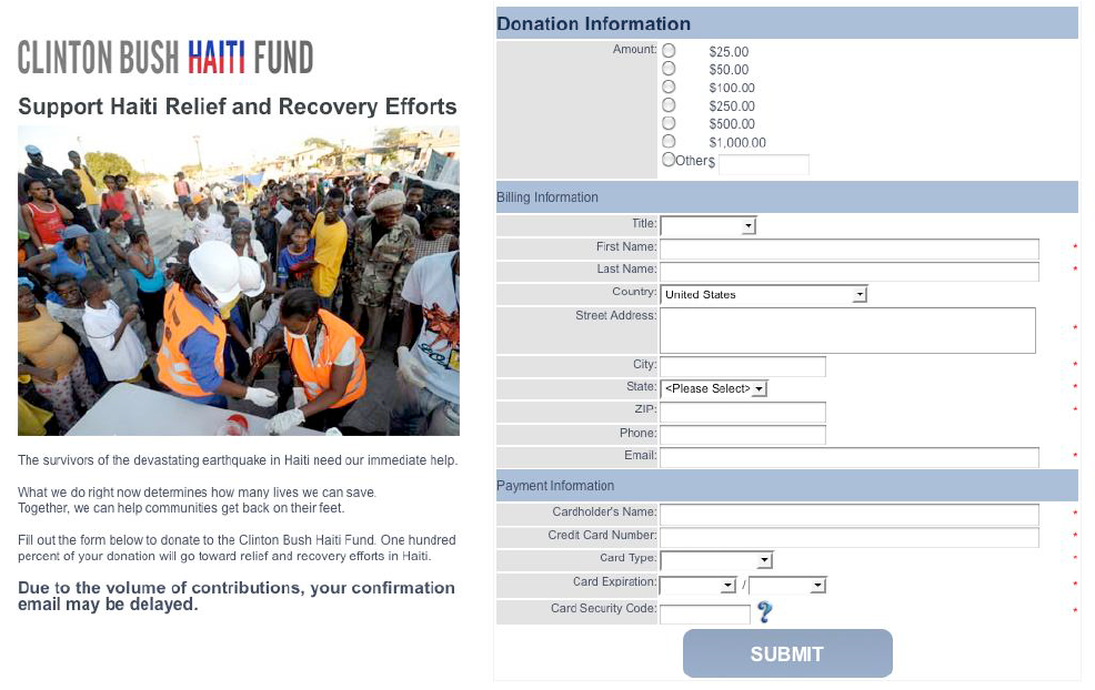Vereinfachte Versiond des Spendenformulars