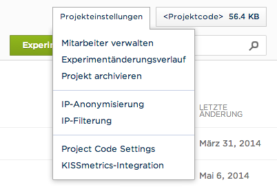 Project Code Settings