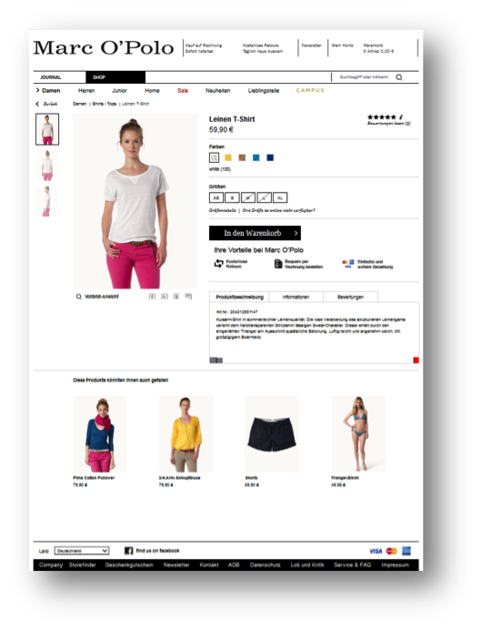 Sieger Produktdetailseite