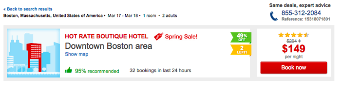 Hotwire A/B test navigation