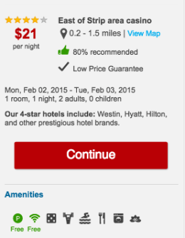 Hotwire A/B test product info