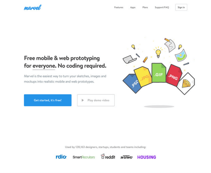 Landing Page von Marvel